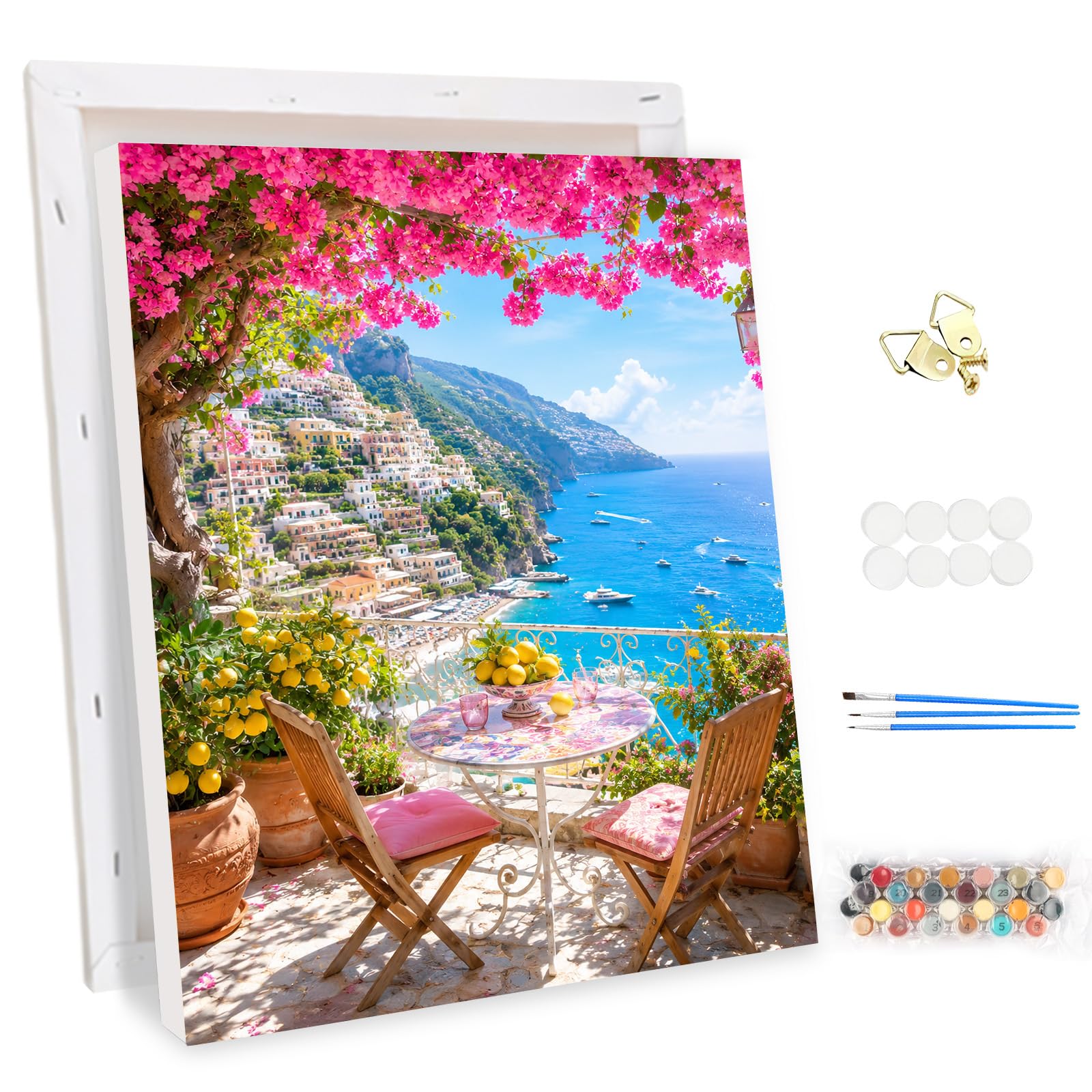 MEIYUDA Paint by Numbers for Adults with Frame Seaside Landscape 30x40cm