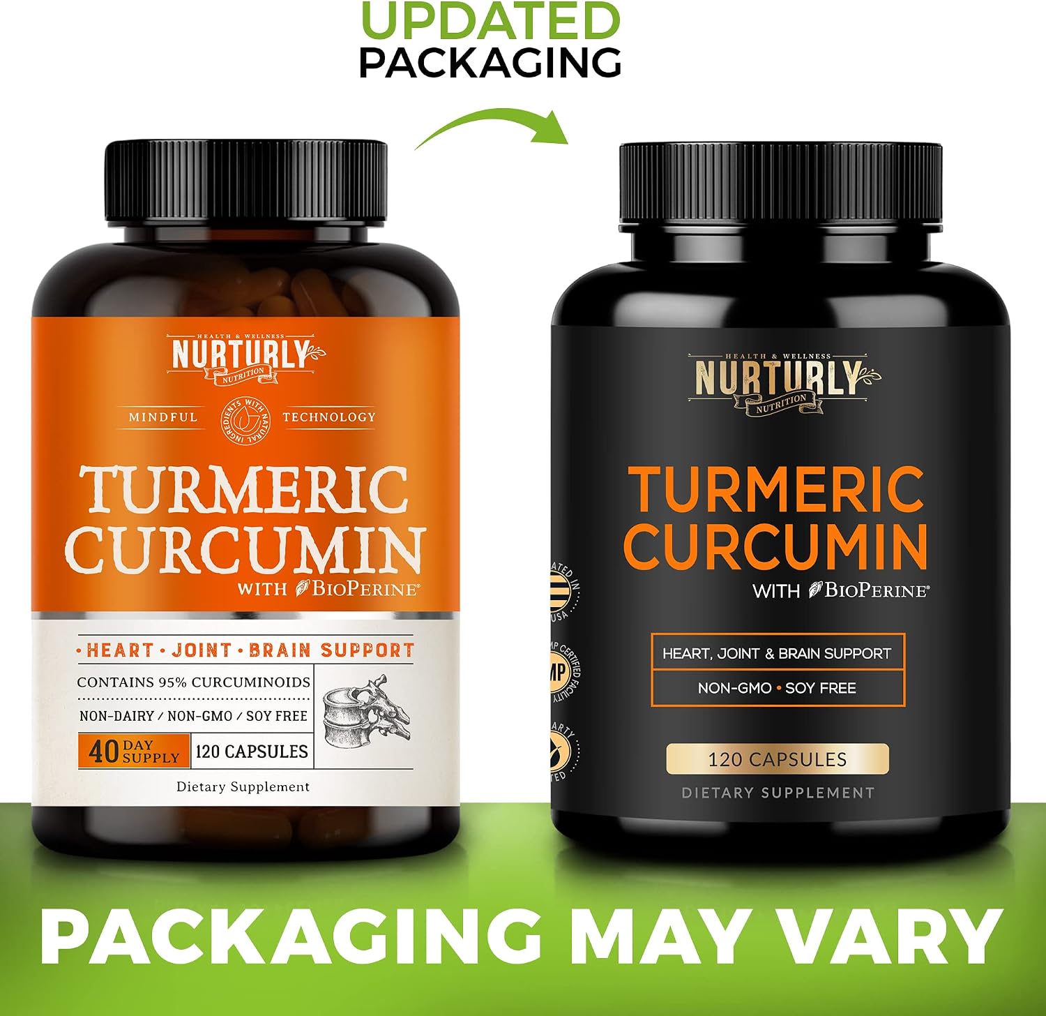 Turmeric Curcumin with BioPerine Black Pepper and 95% Curcuminoids - High Absorption Turmeric Supplements 1300mg for Joint, Hearth Health - Non-GMO, Gluten Free - 120 Capsules