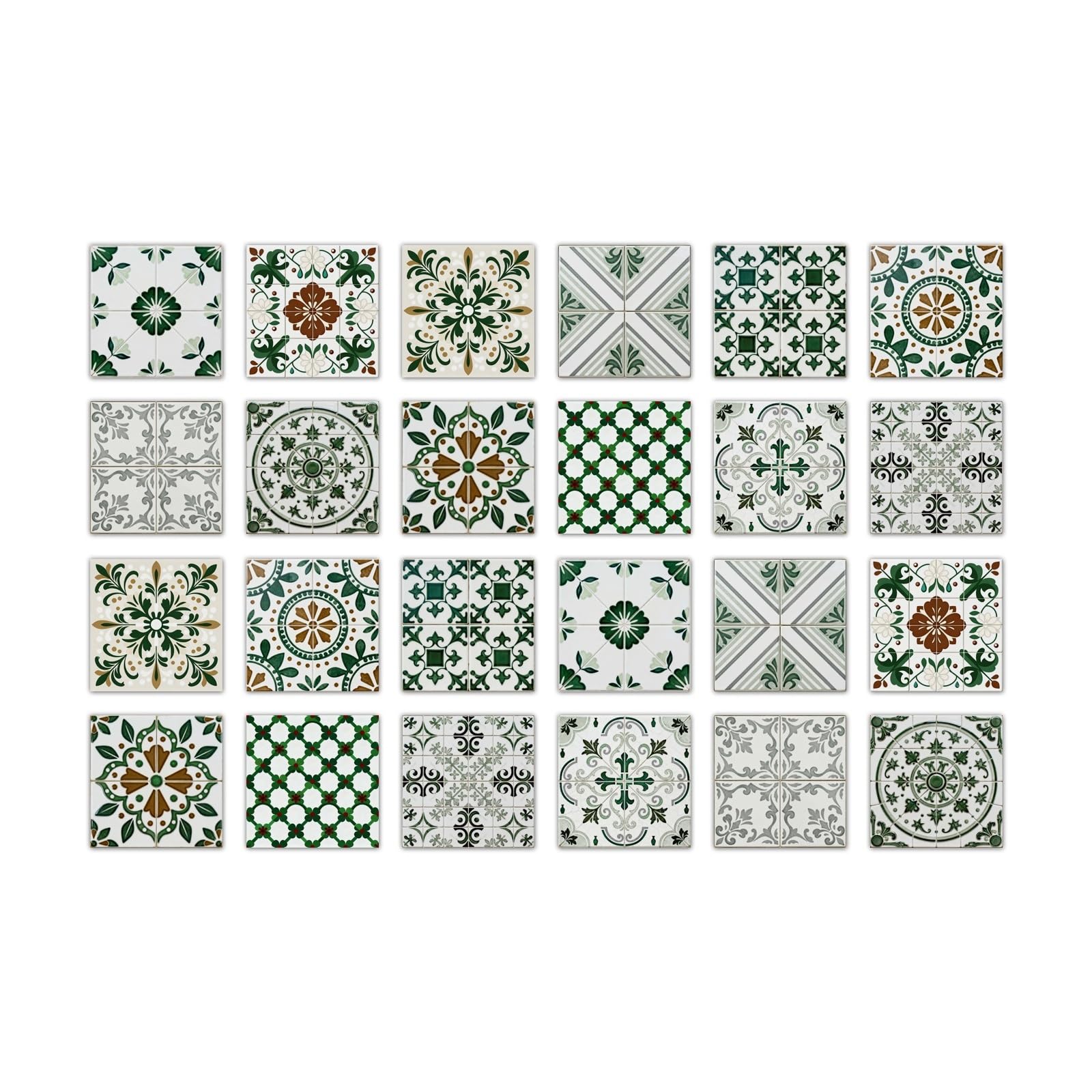 24PCS Tile Stickers, Kitchen Bathroom Wall Decoration