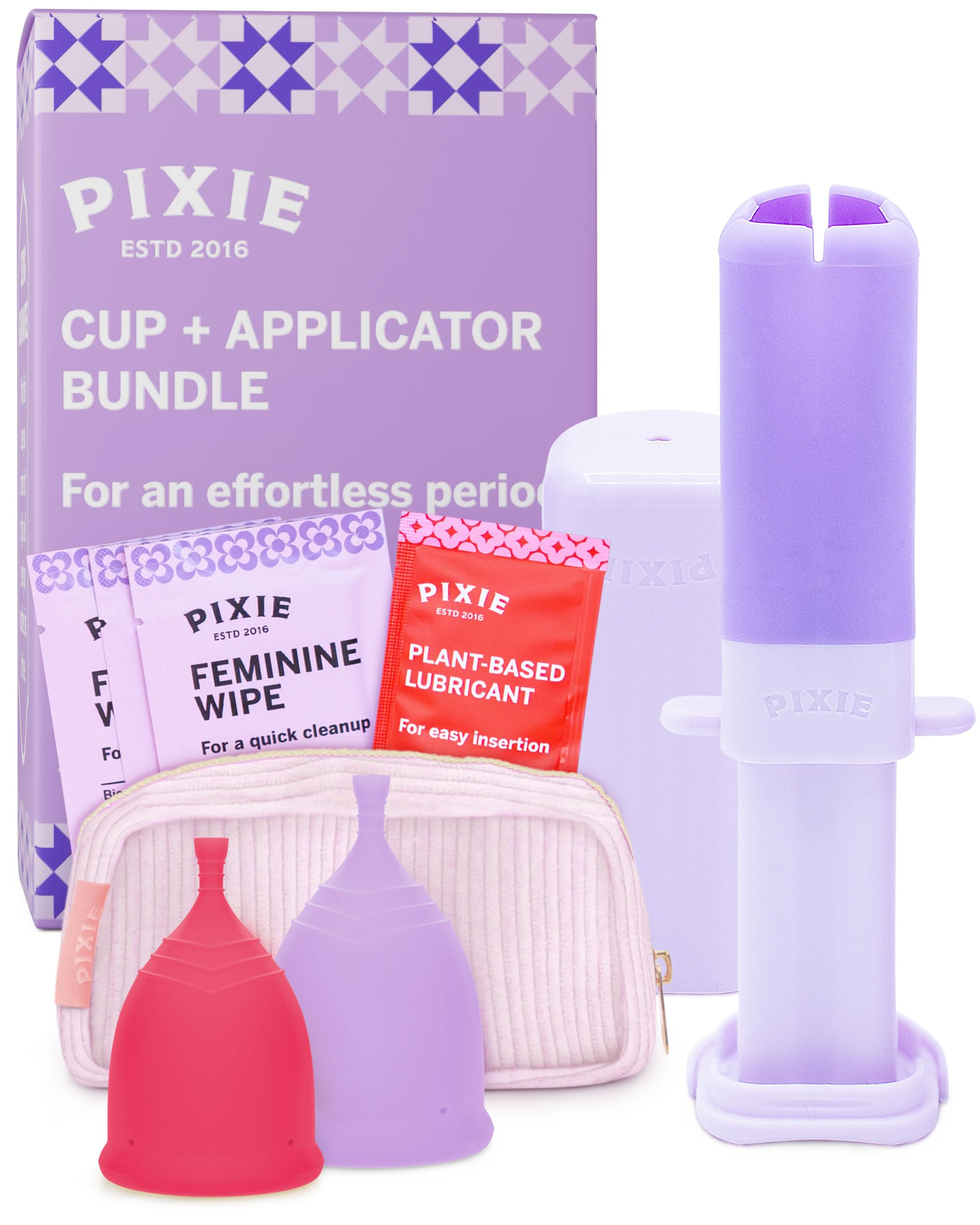 Paquete de 2 copas menstruales y aplicador, sin metales ni toxinas, 100% silicona de grado médico, taza de período reutilizable más suave, se inserta como un tampón, capacidad de 4 y 6 tampones