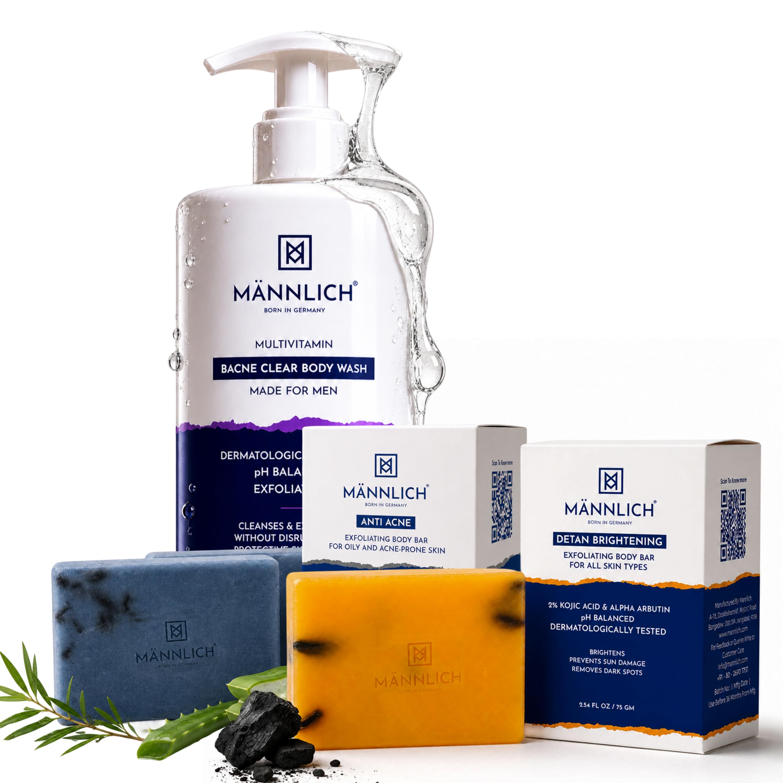 Skin Clarity Kit | Bacne Body Wash + Anti-Acne Soap + Kojic Brightening Soap | Clears Acne Oil & Dark Spots-image-43