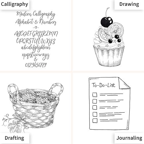 Miniatura 6 de Toptime Micron Fineliner - Juego de 12 bolígrafos negros, bolígrafos de dibujo técnico para artistas, bolígrafos de caligrafía que no se corren,