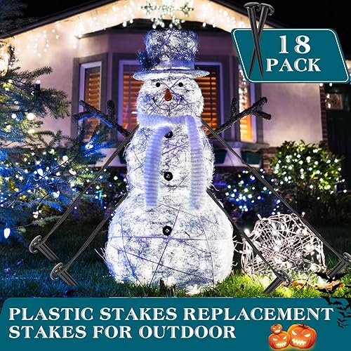 Miniatura 3 de Vicenpal Estacas inflables de plástico de 7 pulgadas para patio, estacas de plástico resistentes para tienda de campaña, estacas de jardín de