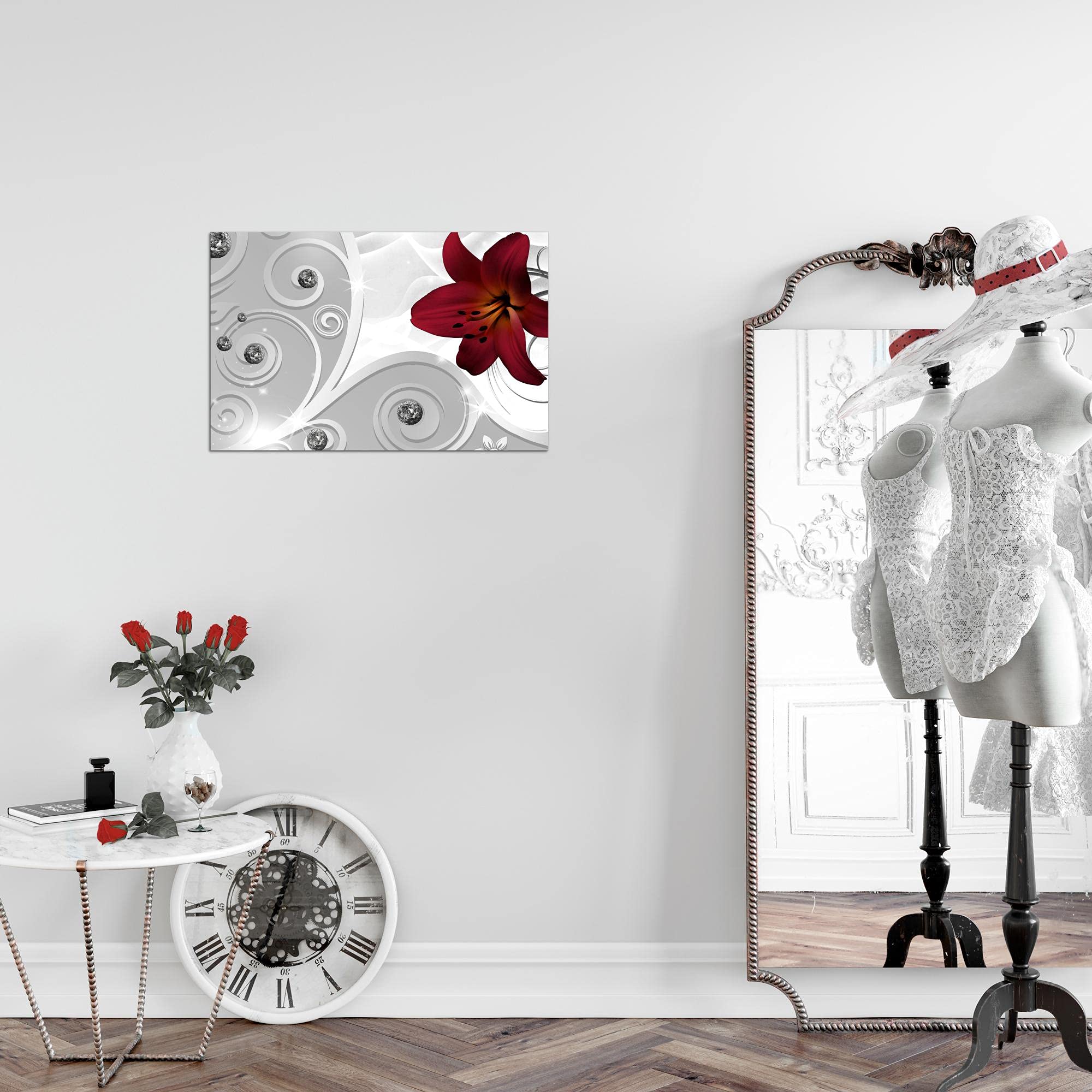 Quadro Su Tela Runa Art Lily – Stampa Floreale 60x40 Cm, XXL, Pronto Da Appendere, Per Soggiorno E Camera Da Letto - 2