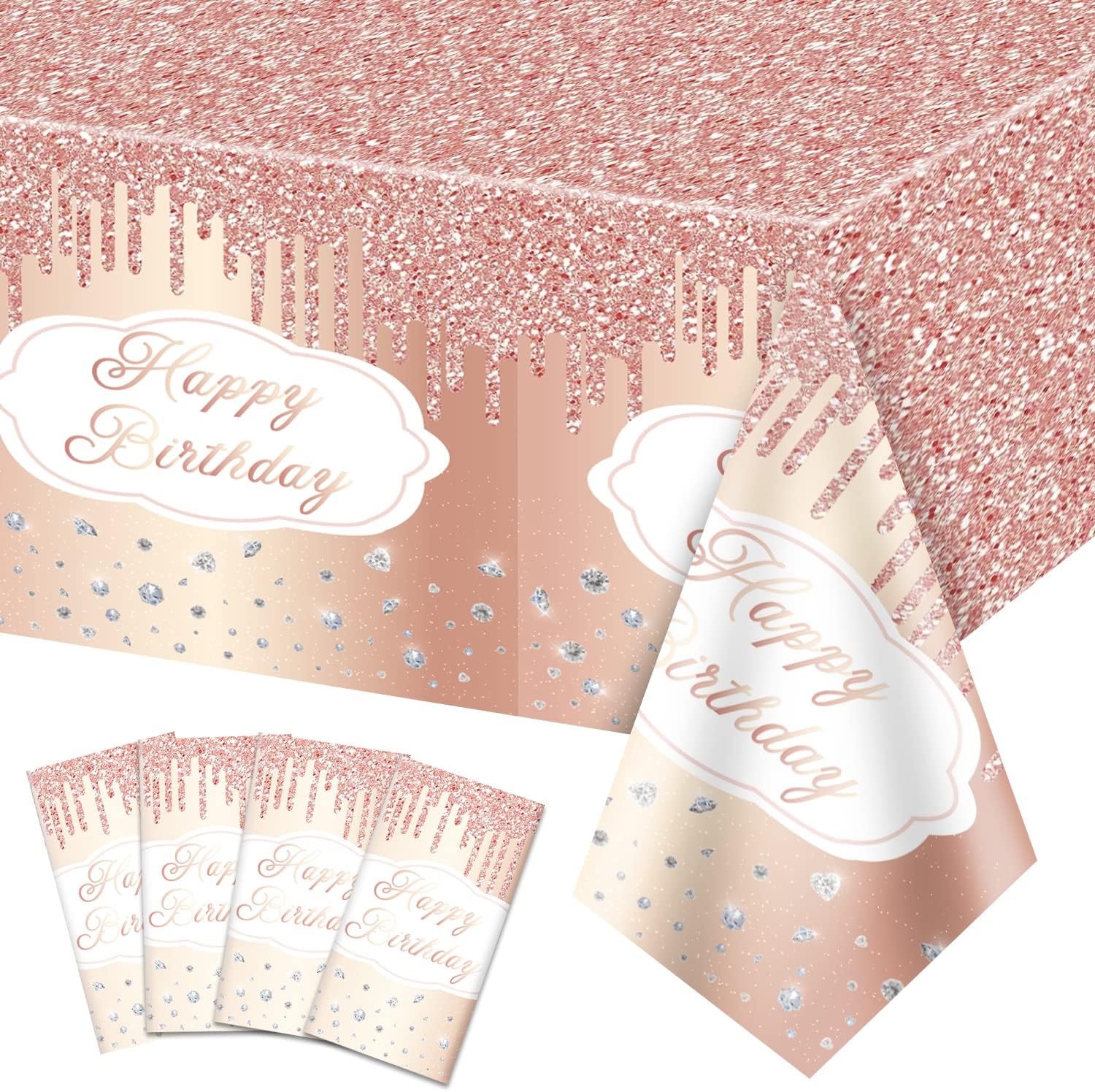 PIXHOTUL Rose Gold Tablecloths, Rose Gold Party Decorations