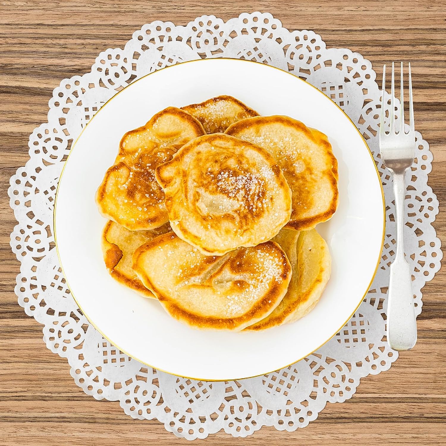 APSAMBR®-White Round 10.5inch Paper Lace Table Doilies – Decorative Tableware Disposable Placemats; Made in Canada (Pack of 100)