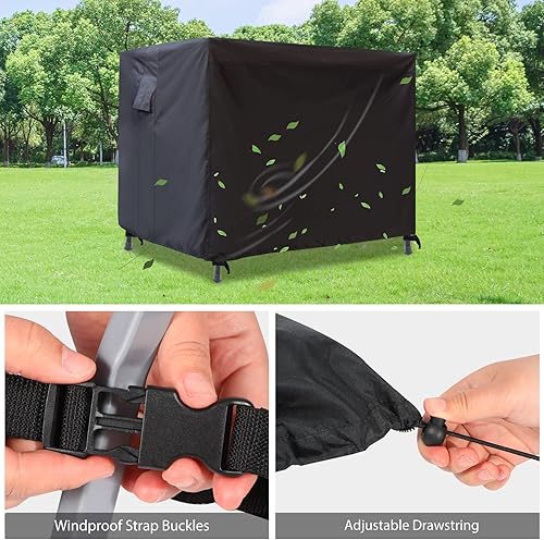 Miniatura 4 de RedSwing Cubierta para columpio de patio al aire libre de 3 plazas, impermeable y parasol de 3 plazas triple, cubierta de toldo para jardín, color