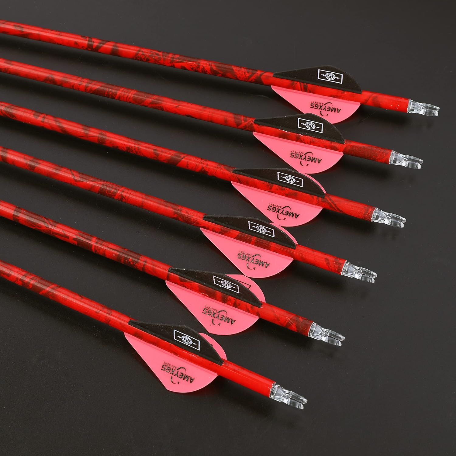 ZSHJGJR 30" Carbon Arrows Archery Hunting Arrows Spine 500 with Removable Tips Targeting Practice Arrows for Compound Recurve Bow