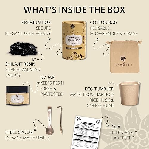 Miniatura 6 de Resina Shilajit pura del Himalaya de 1.76 oz (1.76 oz/porción) Energía natural y refuerzo de resistencia para hombres y mujeres 75% + ácido