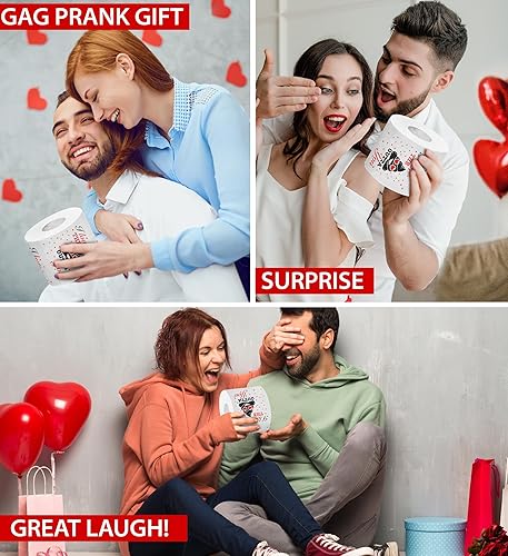 Miniatura 4 de Papel higiénico impreso con texto en inglés "I Love You", divertido rollo de papel higiénico para broma, decoración de baño, regalo romántico para