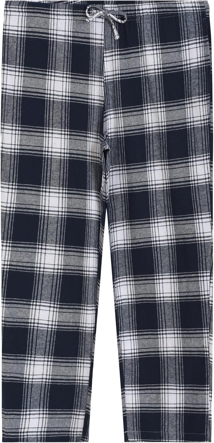 Latuza Women's Petite Pajama Set Petite Length V Neck Knit Top Flannel Pants - Image 3