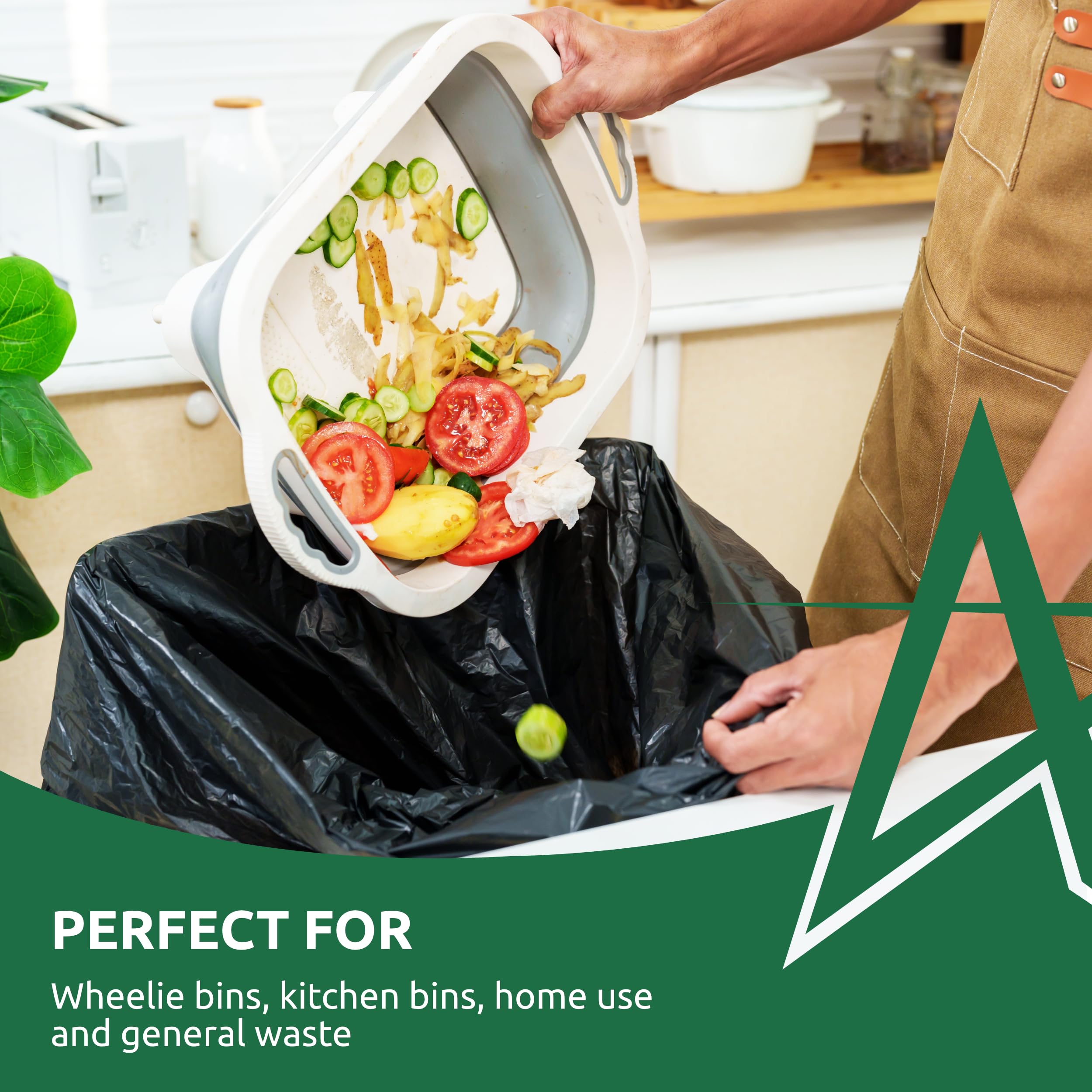 Andarta Black Medium Duty Garbage Bags, Refuse SackBin Liner (Box Of 200) 18x29x34'', 90L Capacity : Buy Online At Best Price In KSA - Souq Is Now