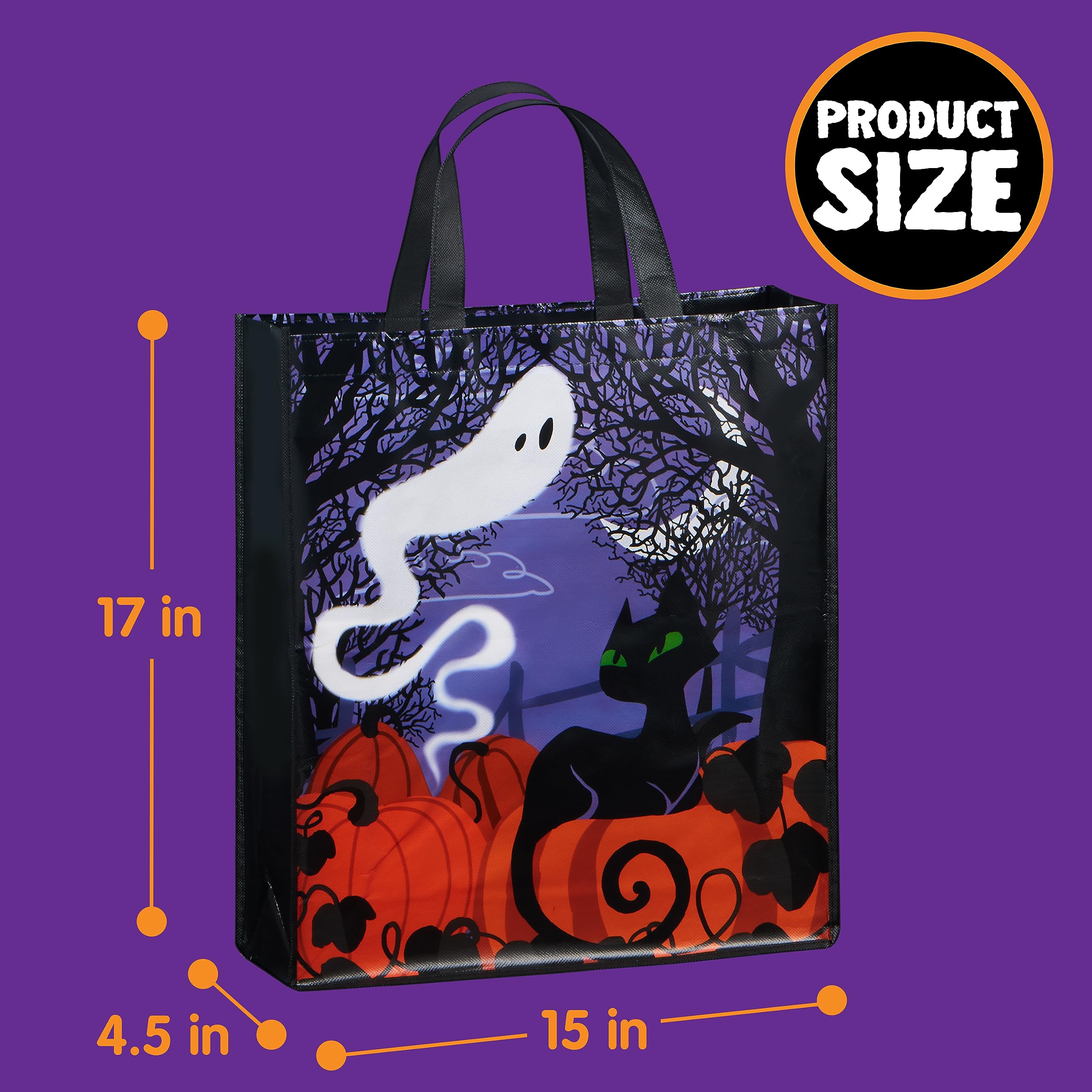 JOYIN 12 Stück Halloween 43 x 38 cm Große Geschenktaschen für Halloween Süßes oder Saures Party Süßigkeitstüten, Geschenk Taschen, Party Tüte
