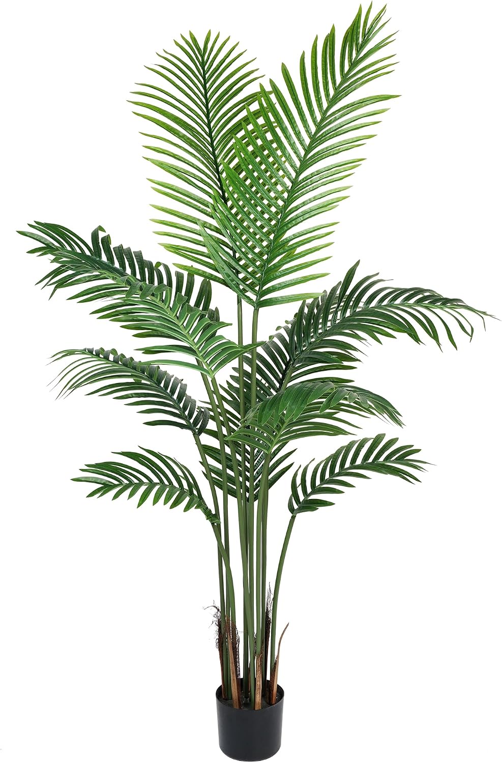 5.2FT Artificial Realistic Large Palm Tree 11 Leaves Faux Palm Potted Plant | Lifelike Fake Tropical Areca Floor Plant for Front Porch Living Room Farmhouse Office Garden Home Decor Indoor Outdoor
