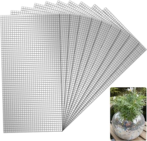 18000 azulejos de mosaico de espejo de vidrio autoadhesivos, 0.197 x 0.197 in, mini calcomanías cuadradas de bola de discoteca para manualidades,