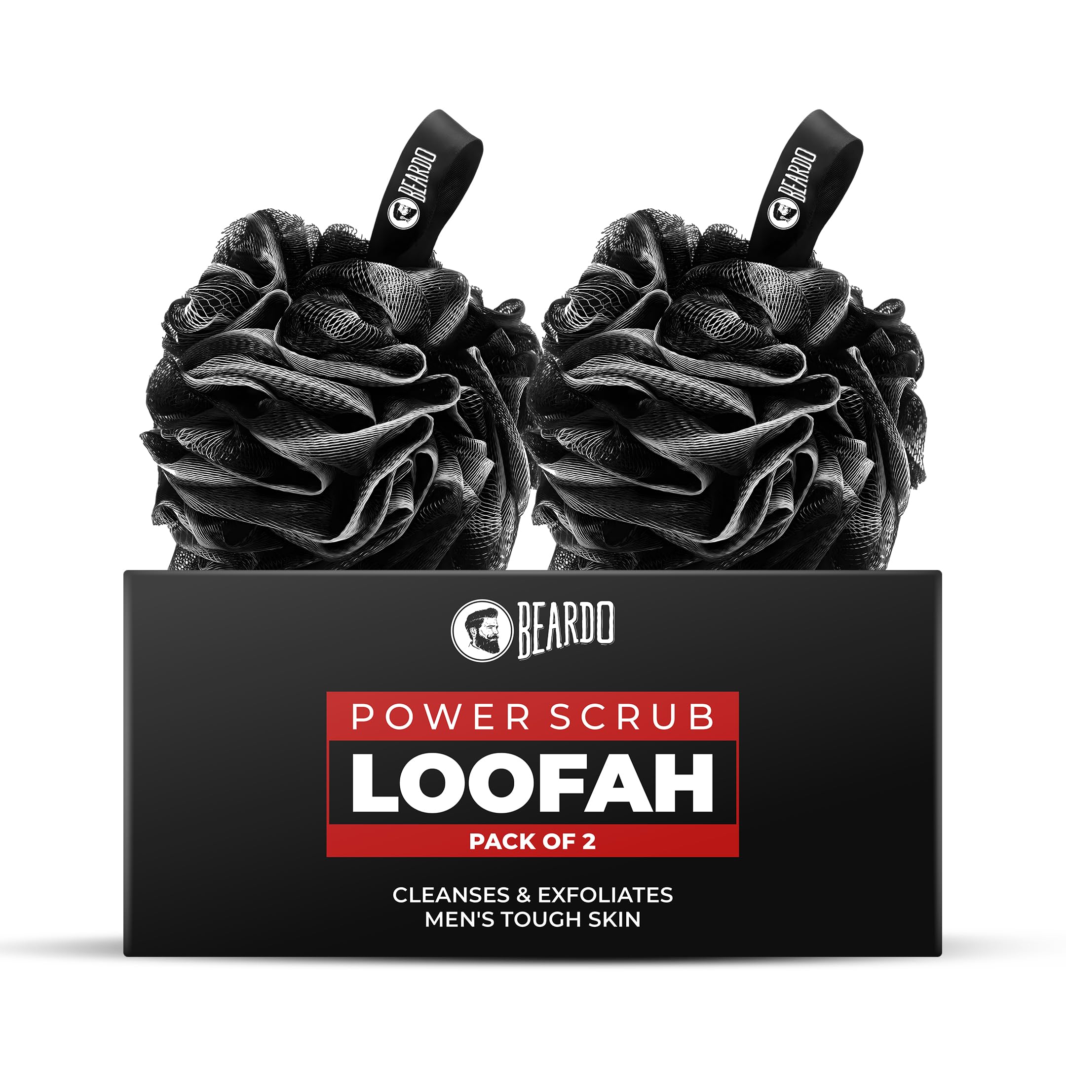 Beardo Power Scrub Large Loofah for bathing for men | Loofah Scrubber Exfoliator removes dead skin & Controls Oil | High Lather Creation | Cleanses & Exfoliates |Pack of 2 | Suitable for all Skin types | Made for Men & Women