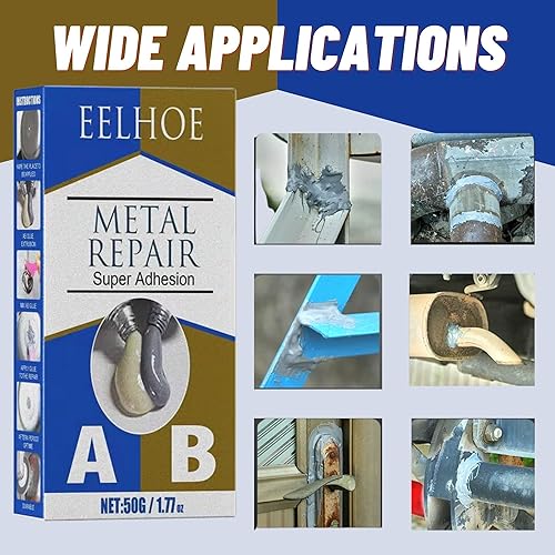 Miniatura 2 de Pegamento de metal, pegamento de reparación de metal fundido (A+B), pegamento resistente al calor de alta temperatura para metal, adhesivo de metal