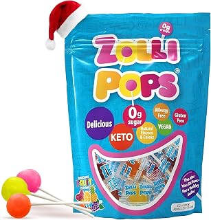 Zollipops Clean Teeth Lollipops, Anti Cavity, Sugar Free Candy for a Healthy Smile Great for Kids, Diabetics and Keto Diet, Natural Fruit Variety, 5.2oz (packaging may vary)