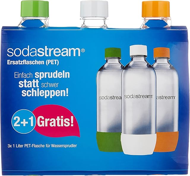 sodastream 1041340490 Bottles/PET Plastic/Grey/Pack of 3