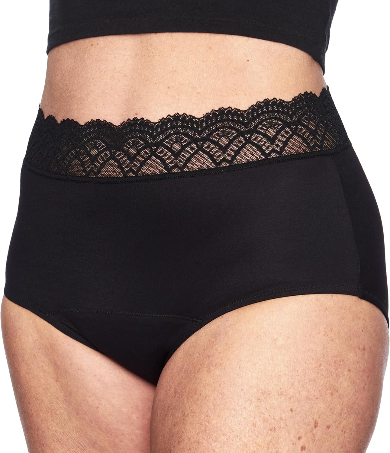 Thinx For All Leaks Hi-Waist Underwear, Holds up to 100ml or 6tbps or 1/4 Cup Worth of Liquid*, Light Absorbency Incontinence Underwear for Women, Feminine Care, BlackBerry, XS - Image 2