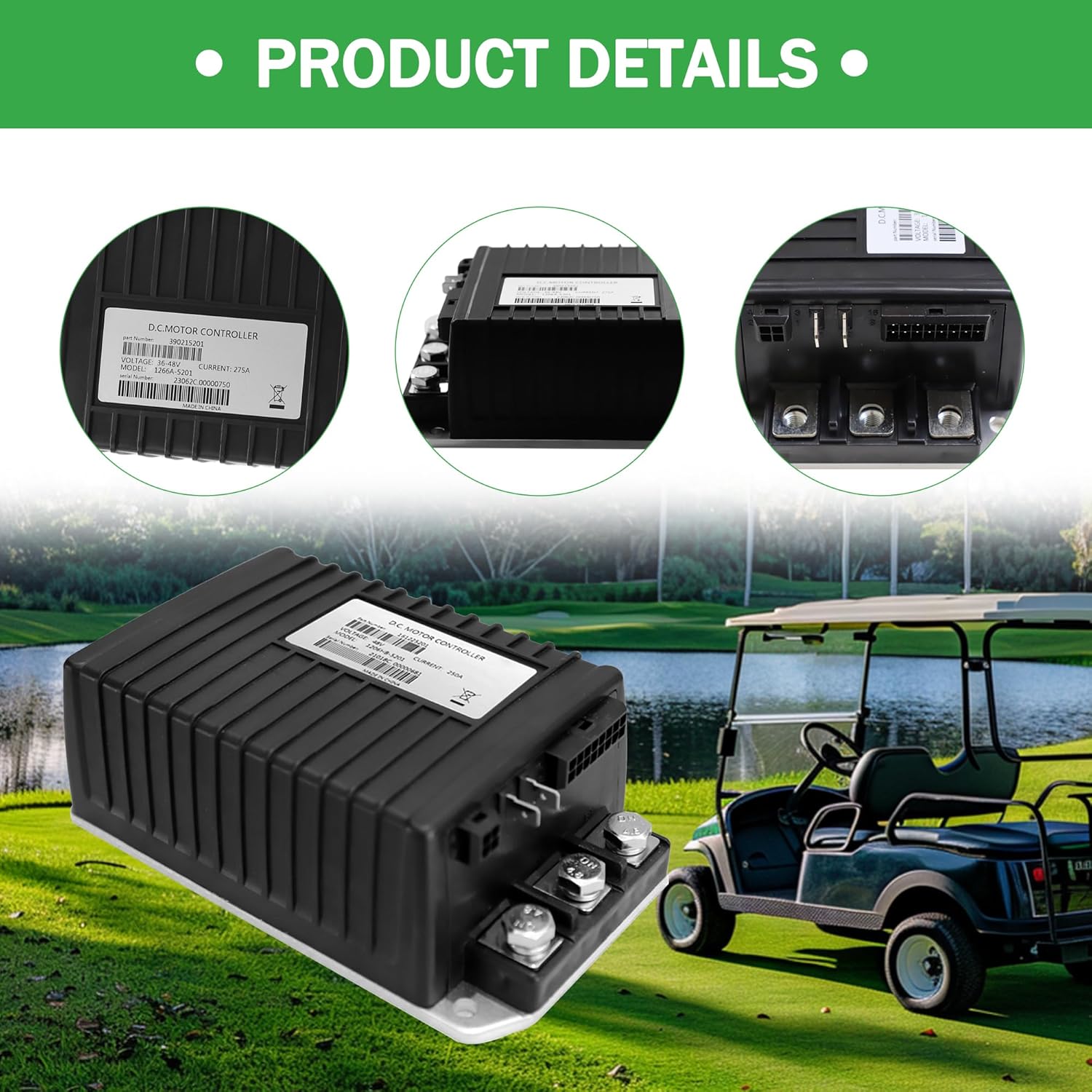 1206HB-5201 Motor Speed Controller 48V 250A Compatible with E-Z-GO Curtis EZGO TXT Terrain 250 ST Sport II MPT 800 1000 Express S4 L4 Shuttle 4X Cushman Hauler 800 1000 Golf Cart 2011-2014