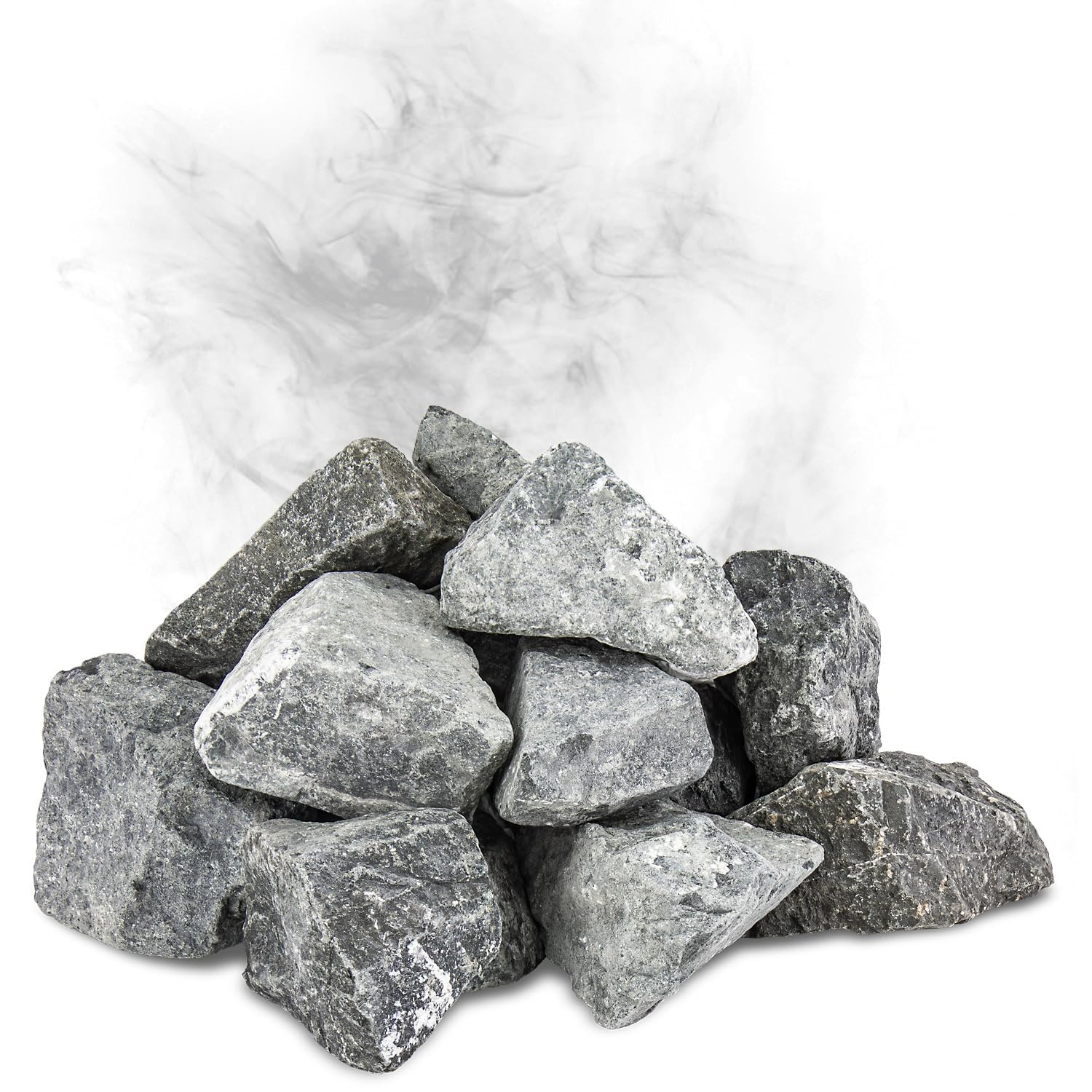 Diabas Saunasteine, 20 kg, 50-110 mm, vorgewaschene Aufgusssteine für Saunaofen, handverlesen, schadstofffreies Saunazubehör für alle Arten von Sauna