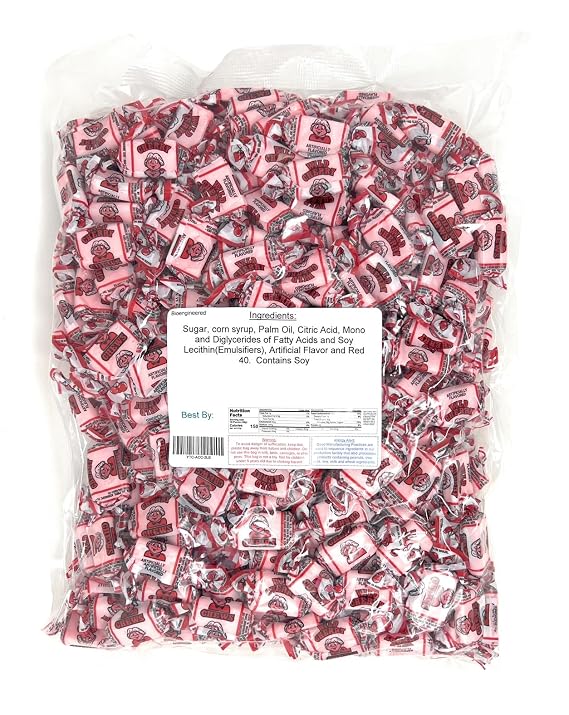 Cherry Flavored Fruit Chews, 2 Pounds Bulk