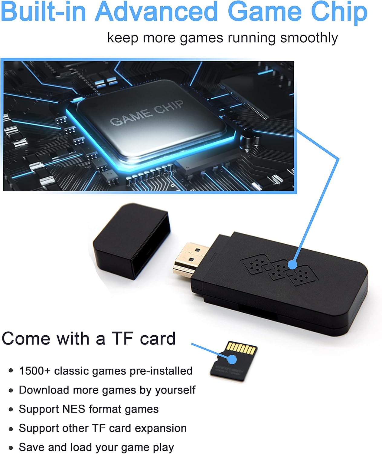 CICYSTORE Retro Game Console with 818 Retro Video Games, HDMI HD Output NES Retro Game Console Wireless, Old Arcade Plug and Play Video Games Console is an Gift Choice for Children and Adults : Toys & Games