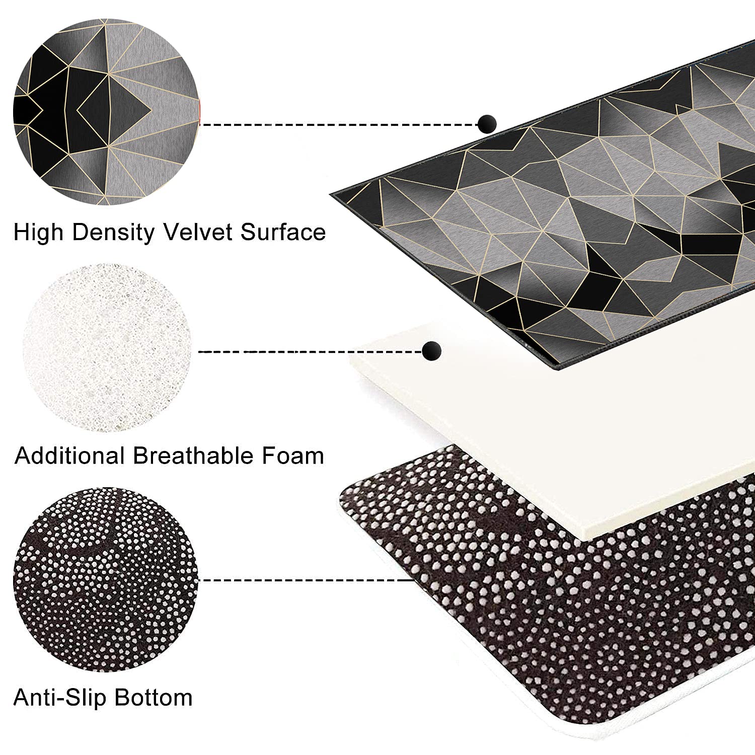 Tapis entrée intérieur Tapis Entree Interieur Long Antidérapant & Anti-Glisse résistant Lavable pour Cuisine, Couloir, Passage, Chambre - 60x200cm