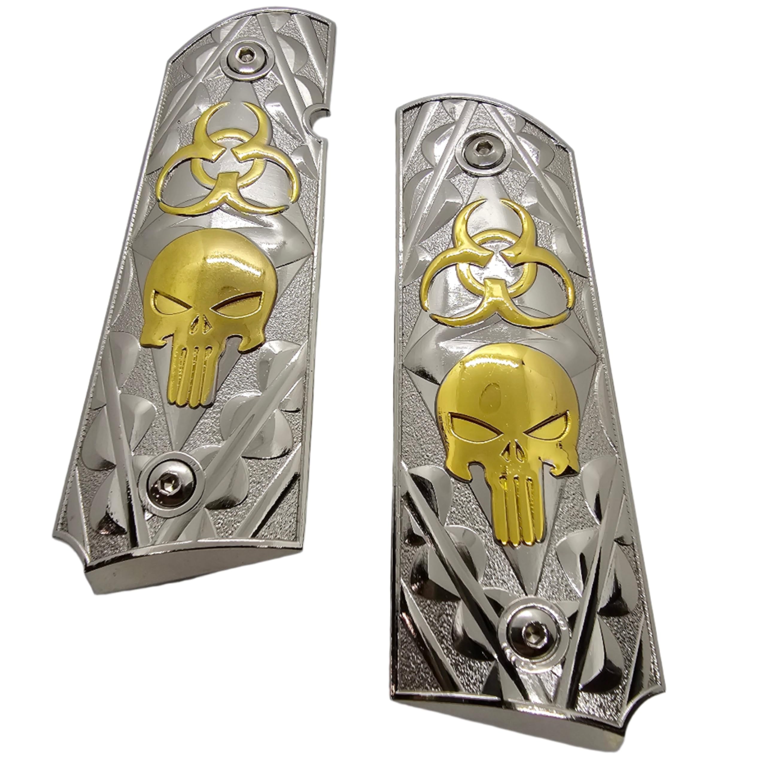 1911タイプ対応 グリップ装飾パーツ 花魁×天狗モチーフ ステンレス彫刻 Amazon.com : 1911 Full Size Grips fits Standard Government 1911