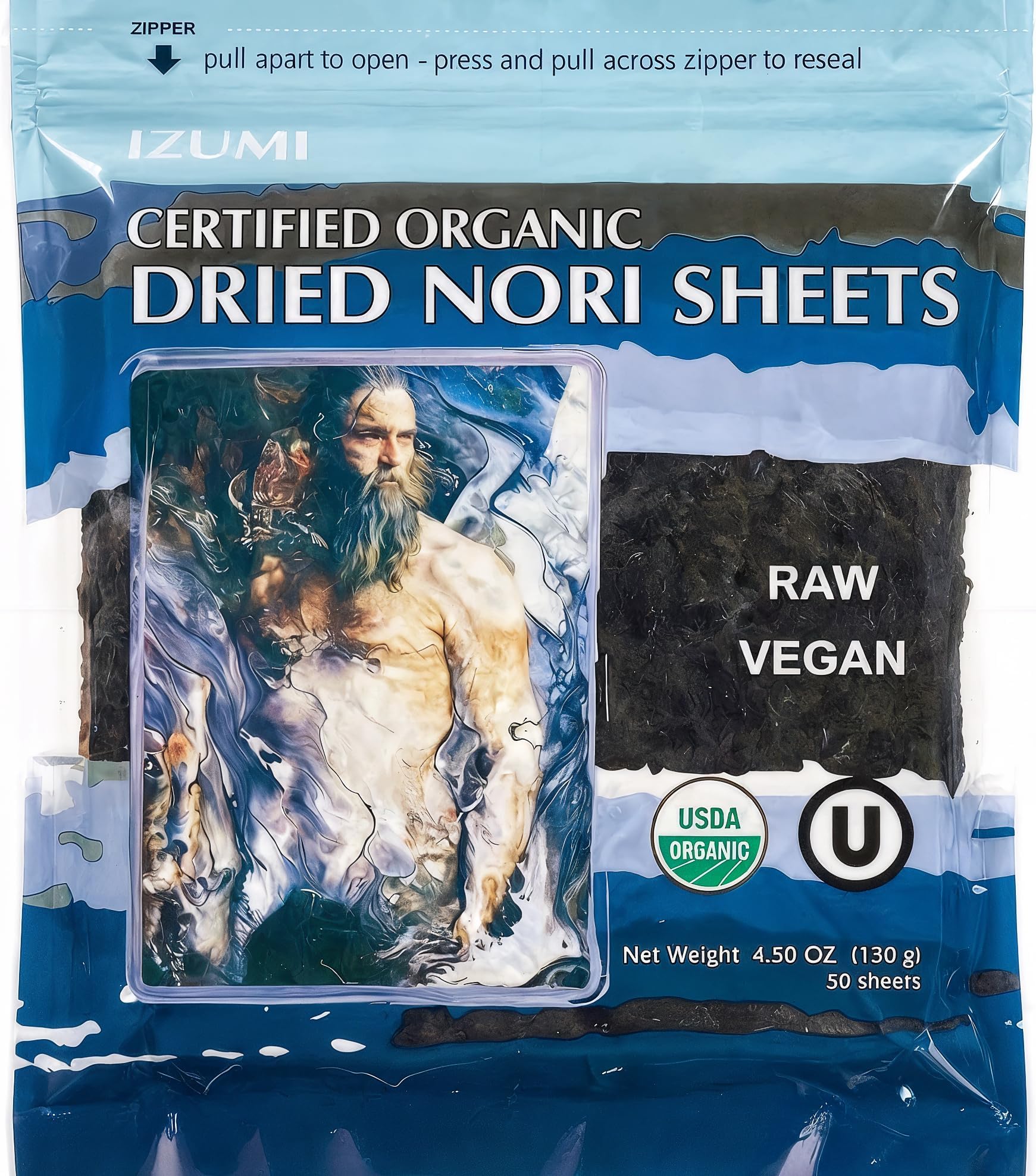 Raw Organic Nori Sheets 50 qty Pack! - Certified Vegan, Raw, Kosher Sushi Wrap Papers - Premium Unheated, Un Cooked, untoasted, dried - RAWFOOD