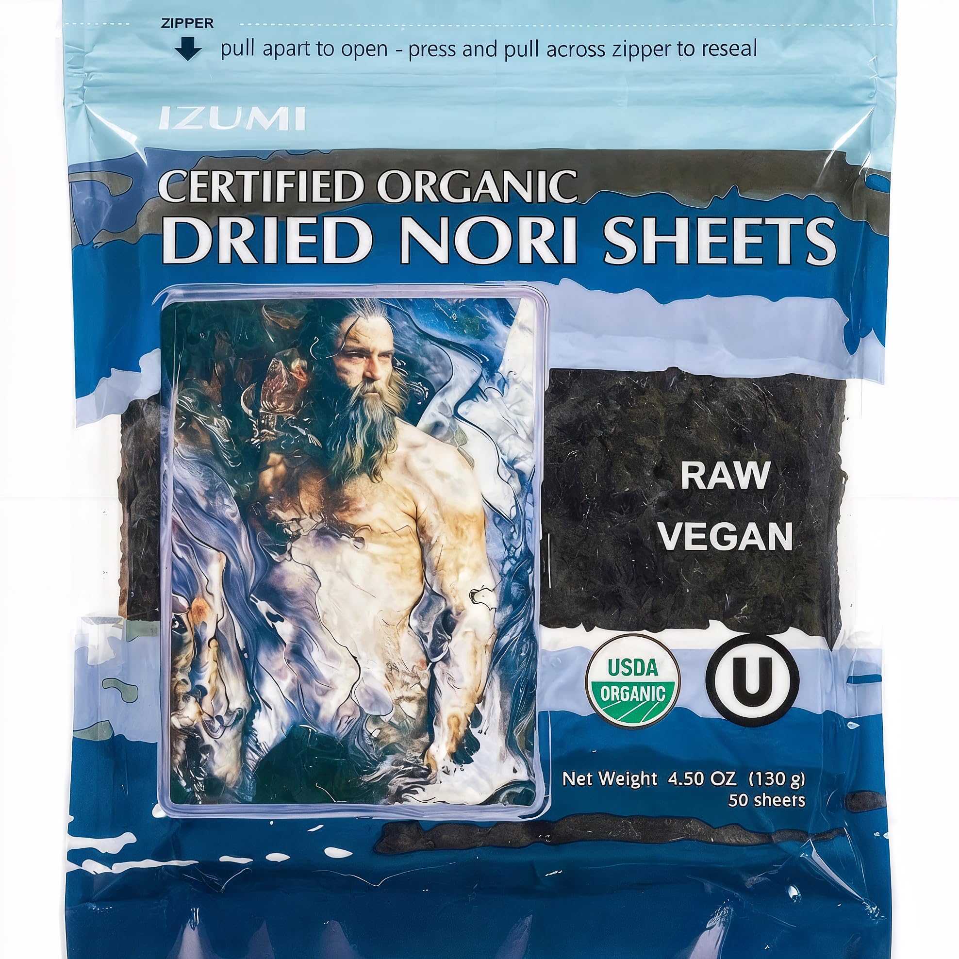 Raw Organic Nori Sheets 50 qty Pack! - Certified Vegan, Raw, Kosher Sushi Wrap Papers - Premium Unheated, Un Cooked, untoasted, dried - RAWFOOD