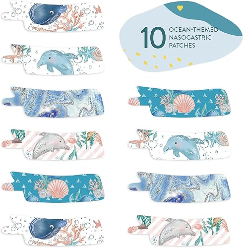 Miniatura 5 de Cinta adhesiva precortada para tubo nasogástrico o de oxígeno Ocean Mix x 10 unidades (lado izquierdo)