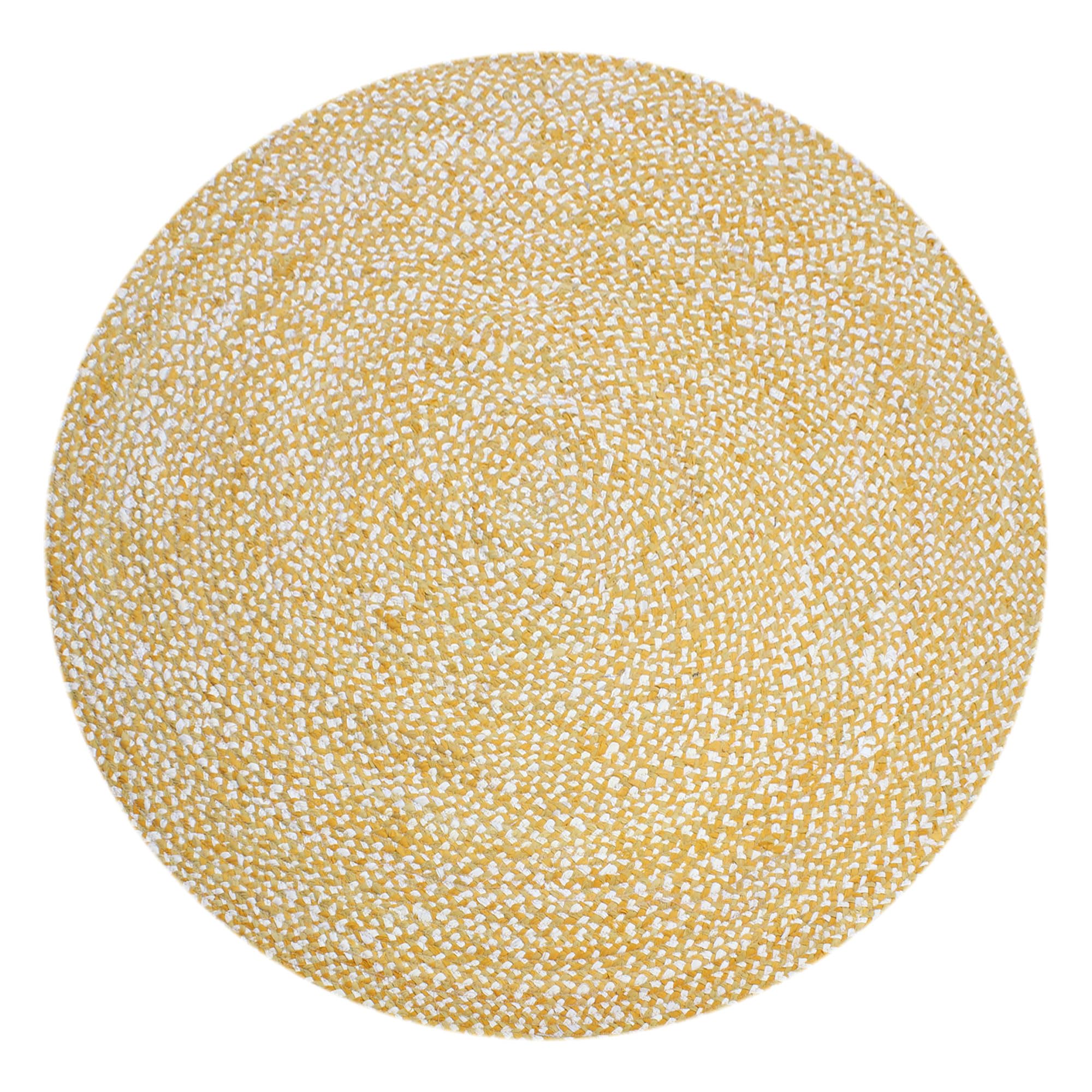 Tapis de cuisine rond jaune à tissage plat pour protéger les sols froids