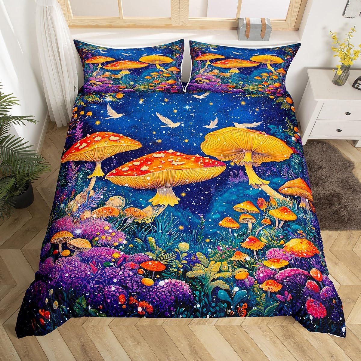 Feelyou Astronaut Bedding Set Toddler Size Kids Outer Space Comforter Cover Set for Boys Teens Cosmonaut Spaceman Duvet Cover Breathable Galaxy Bedspread Cover Room Decor Universe Planets Quilt Cover