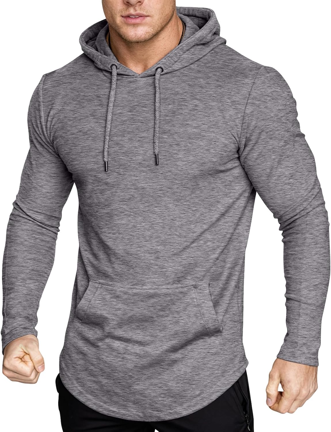 elselect Mens Fashion Athletic Hoodies Pullover Long Sleeve Casual Solid Color Sport Sweatshirts