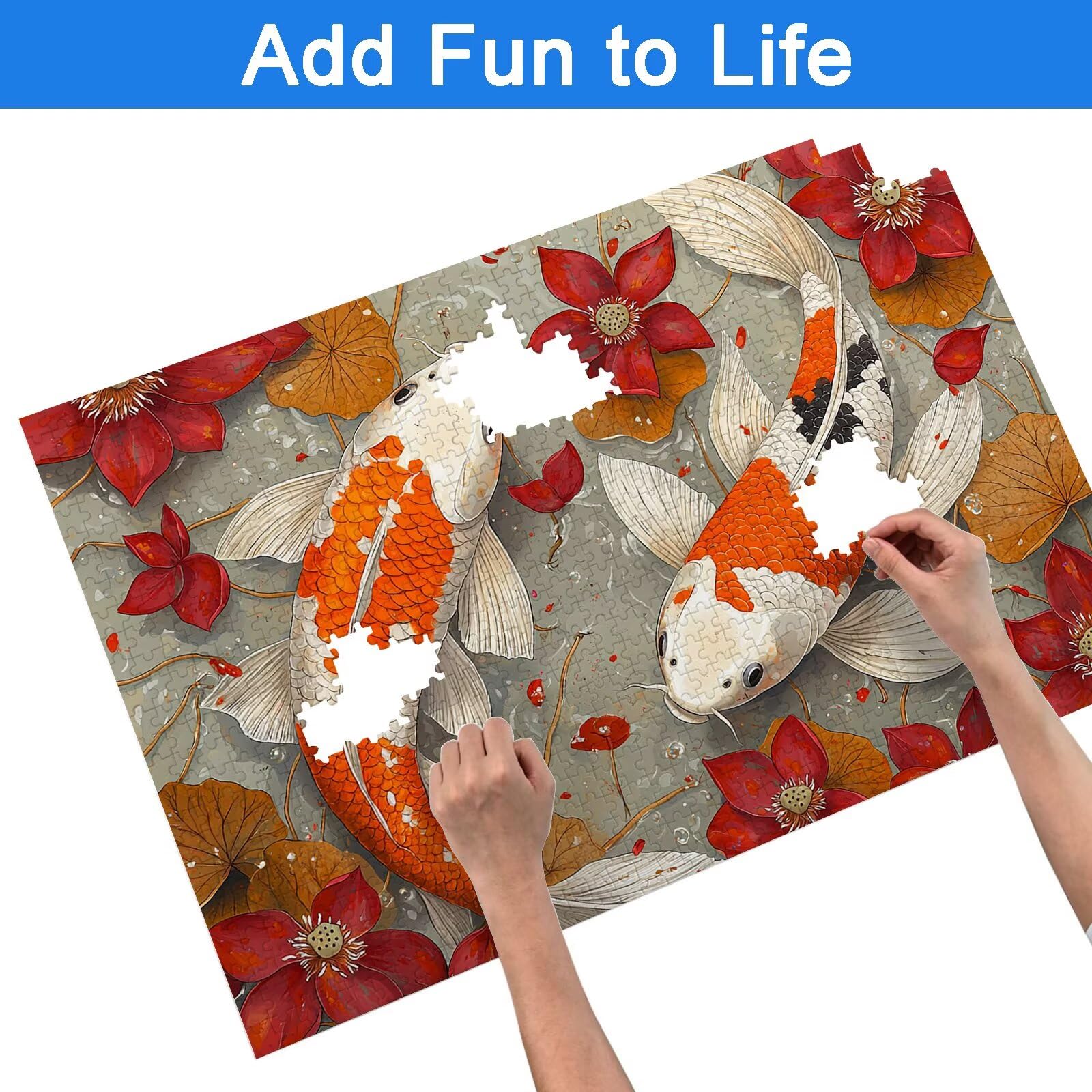 Puzzle 6000 sztuk dla dorosłych dzieci, drewniane puzzle kwiatowe dla dorosłych, wymagające łamigłówki wędkarskie, rodzinne gry edukacyjne, łamigłówki z pudełkiem do dekoracji domu, prezent dla kobiet