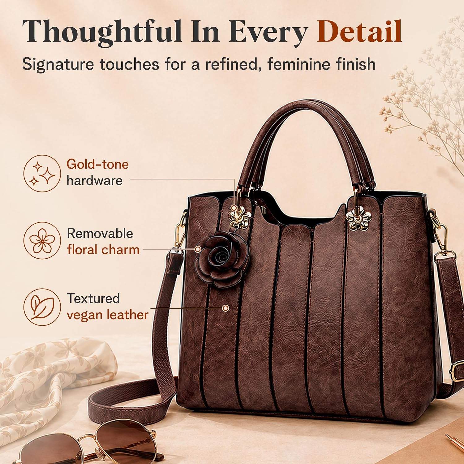 rofozzi Vegan Leather Purses for Women, Faux Leather Handbags for Women, Top Handle Bag, Satchel Purse