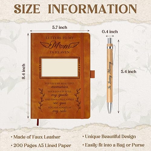Miniatura 3 de Vetbuosa Regalos conmemorativos para la pérdida de mamá, diario de duelo con inserto de fotos, cartas a mi mamá en el cielo, regalos de condolencias