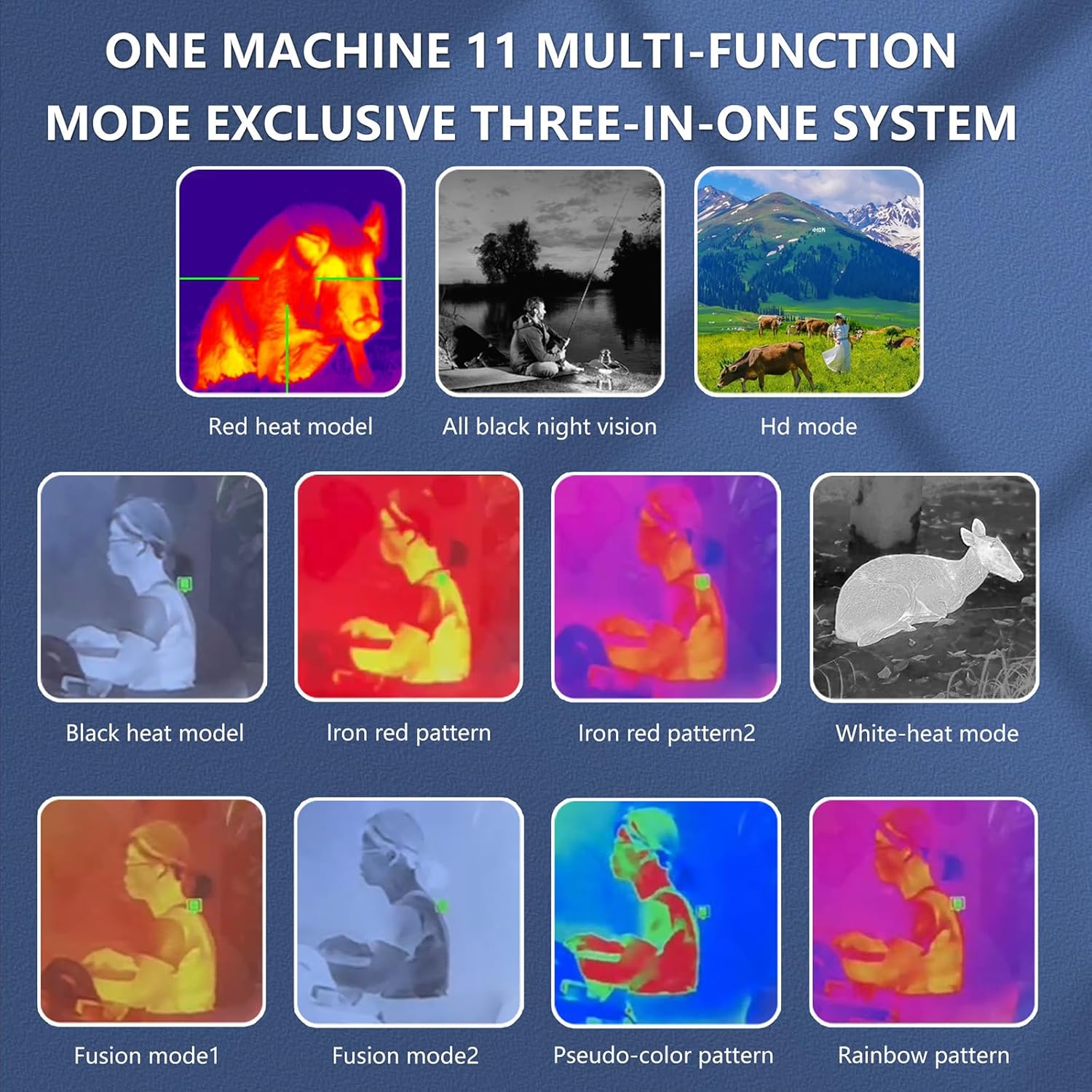 Thermal Monocular, 4K Thermal Imaging Monocular for Adults, 256x192 (60 Hz) Night Vision Scope Infrared Thermal Camera with 11 Mode for Outdoor Camping, Animal Observation