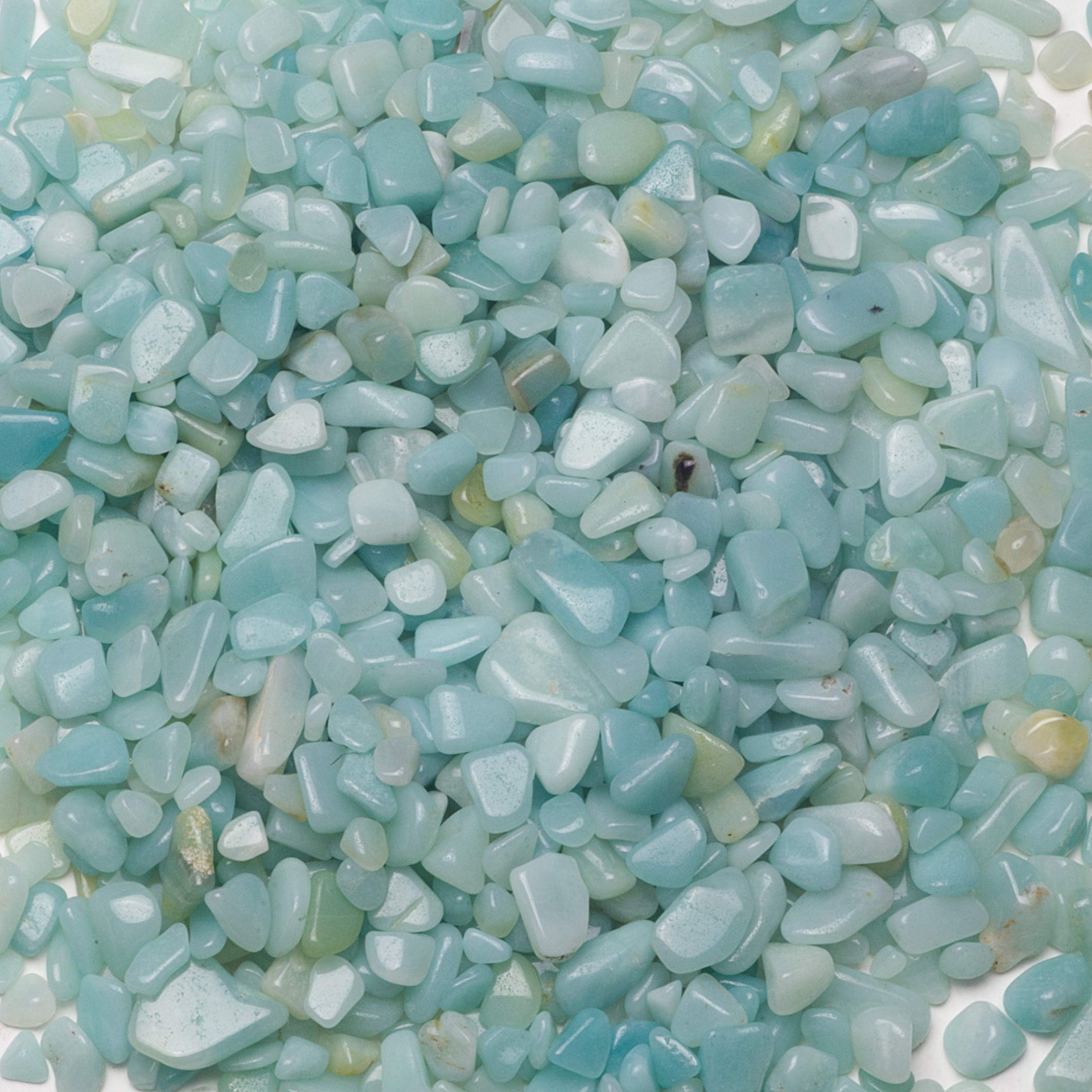 Cherry Tree Collection 1/2 Pound Polished Tumbled Gemstone Chips, Pebbles, Crystal Chips Bulk for Jewelry Making, Healing, Plants, Succulents, Aquariums, Decoration, Chakra (Amazonite)