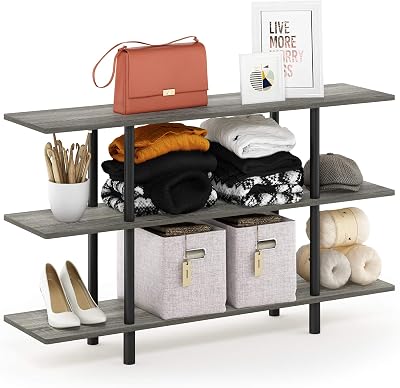 Furinno Turn-N-Tube 3-Tier Display Shelf Bookcase, French Oak