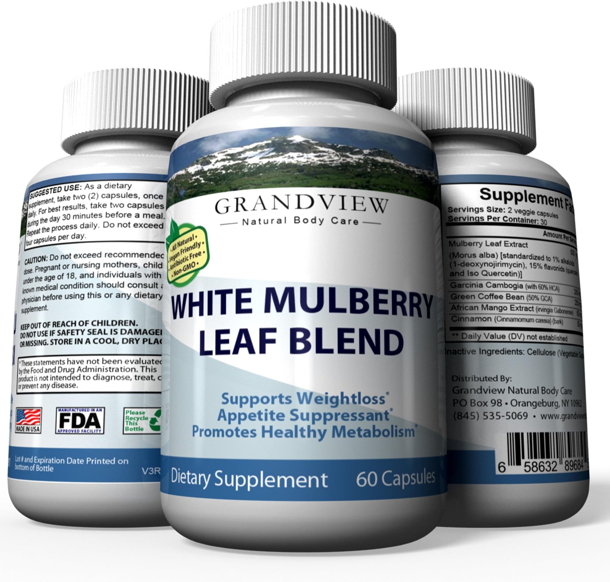 White Mulberry Leaf Blend 500mg | Control Appetite, Curbs Sugar & Carb Cravings | Helps Lower Blood Sugar Levels