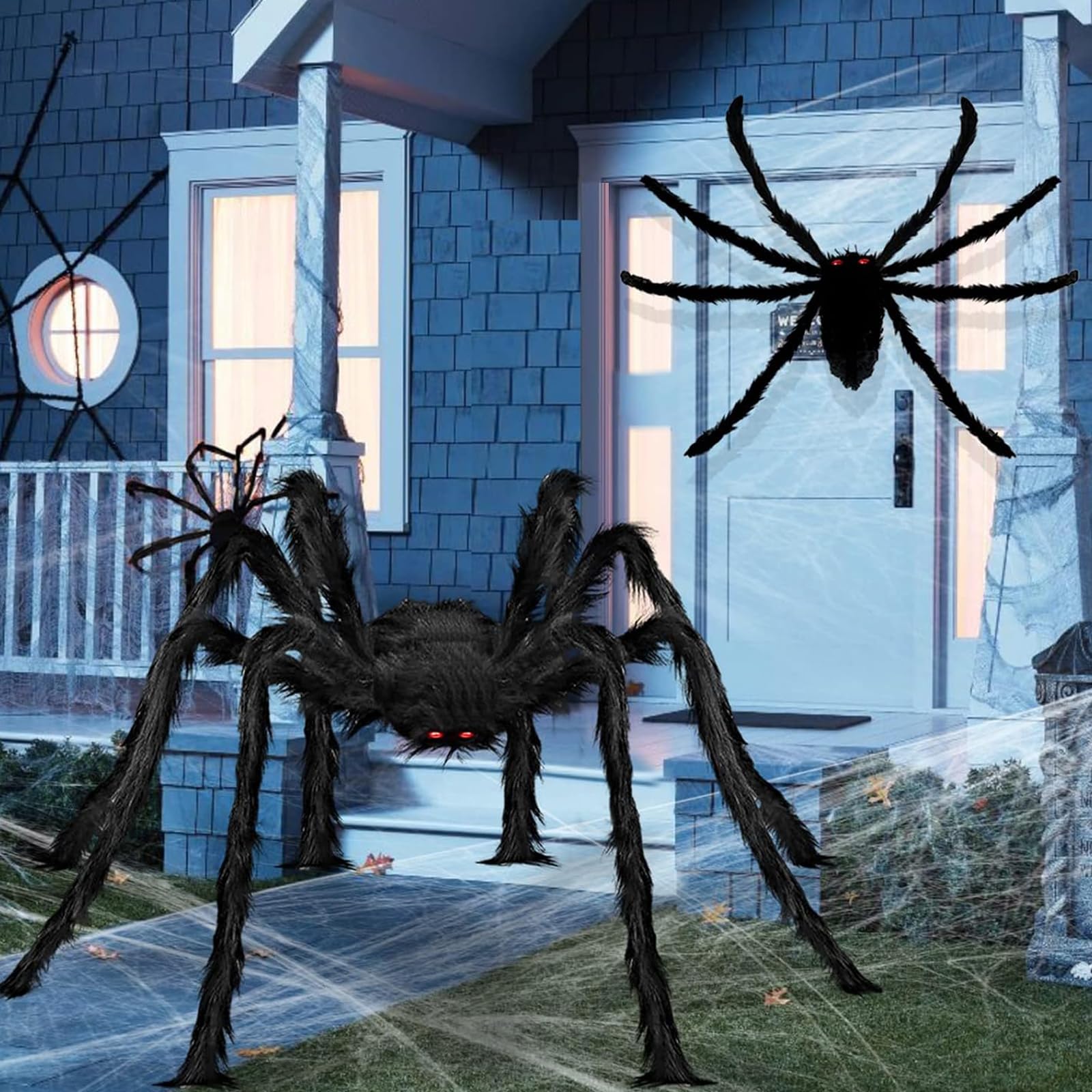 1,5m Riesen Spinne Halloween Deko - Gruselige Haarige Spinne Für Garten & Haus Dekoration
