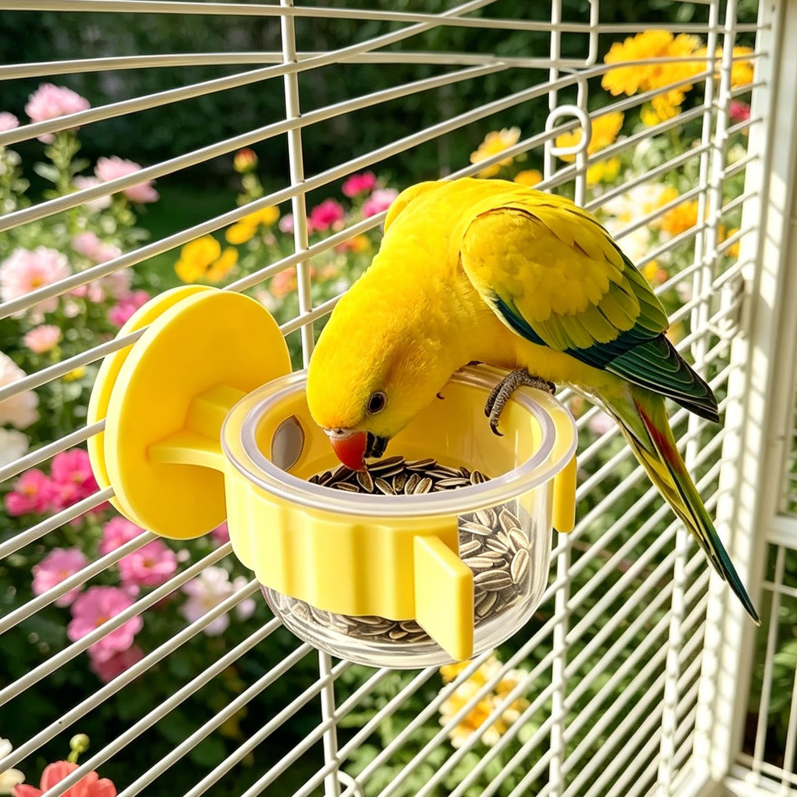 Simsky 2 Stück Vogel Futternapf zum Einhängen, Vogelkäfig Zubehör für Wellensittich, Ratten Zubehör & Kleintiere, Futternapf für Wellensittich Zubehör, Nager Käfig für Hamster, Mäuse & Vögel