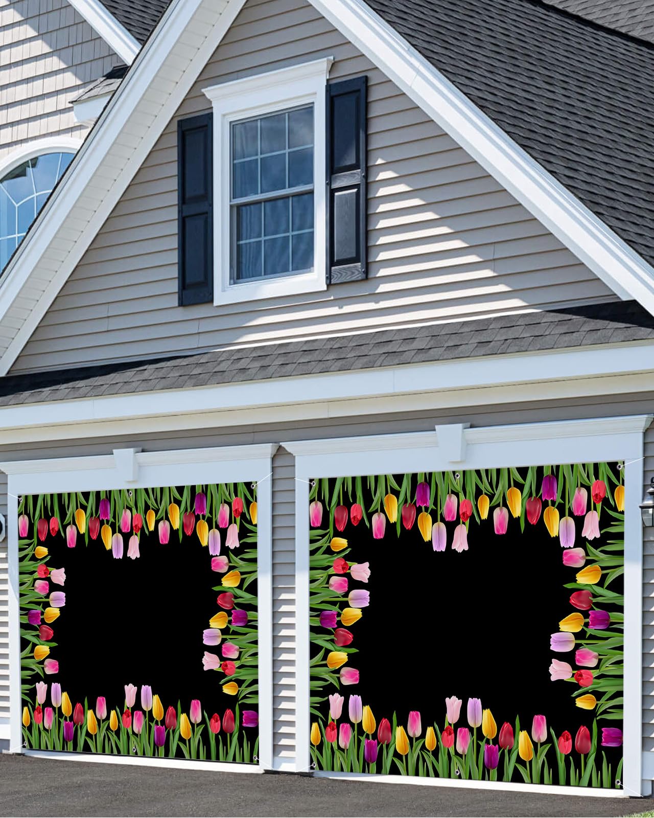 He Is Risen Oster Garagentor Banner - 4x1,8 M Dekoration Für Ostern Mit Kreuz & Lilien Design