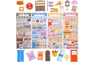 Kids Puffy Stickers Set - 4 Sheets of Foodie Fun