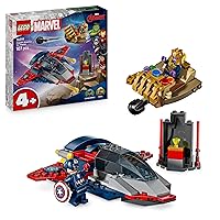 LEGO ǀ Marvel Capitan America Contro Thanos - Giocattolo Avengers con Aereo e 2 Minifigure