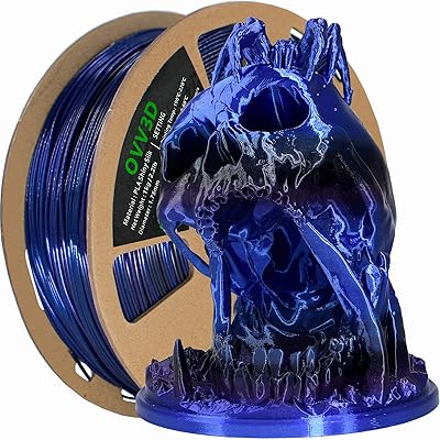 20 – 3D Printer Filament, PLA Filament 1.75mm, Silk Black Blue Color Changing, Silk PLA Filament, 3D Printing Filament 1.75 +/-0.02mm, 1kg