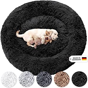 Loir Fluffy Hundebett Rund – 70 Cm Donut-Bett, Waschbar, Hellrosa, Für Kleine Hunde